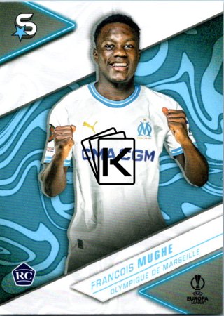 Fotbalová kartička 2023-24 Topps Superstars UEFA Club Competitions 108 François Mughe (Olympique de Marseille) – RC
