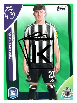 fotbalová kartička 2025-26 Topps  Premier League 222 Tino Livramento (Newcastle United)-PARALLEL Green