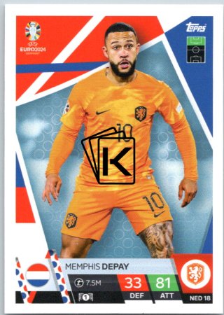 fotbalová karta Topps Match Attax EURO 2024 NED18 Memphis Depay (Netherlands)