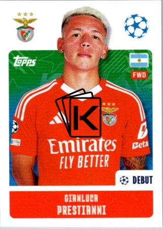 2024-25 Topps Champions League 352 Gianluca Prestianni (SL Benfica)