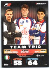 2022 Topps Formule 1 Turbo Attax 122 	Oliver Rasmussen, Roman Staněk & Zane Maloney (Trident)