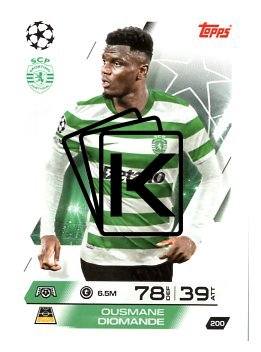 fotbalová kartička 2025-26 Topps Match Attax UCC 200 Ousmane Diomande (Sporting Clube de Portugal)