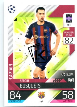 Fotbalová kartička 2022-23 Topps Match Attax UCL 146 Sergio Busquets - FC Barcelona