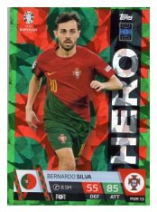 fotbalová karta Topps Match Attax EURO 2024 Green parallel Hero POR 13 Bernardo Silva (Portugal)