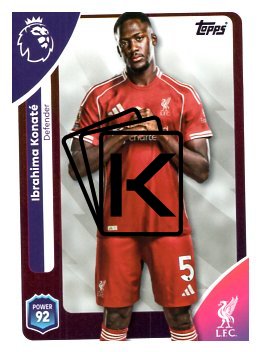 fotbalová kartička 2025-26 Topps  Premier League 166 Ibrahima Konaté (Liverpool)