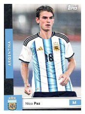 fotbalová kartička 2025-26 Topps Team Set Argentina 9 Nico Paz