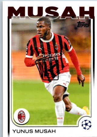 fotbalová kartička 2024-25 Topps UEFA Club Competitions Flagship 79 Yunus Musah AC Milan