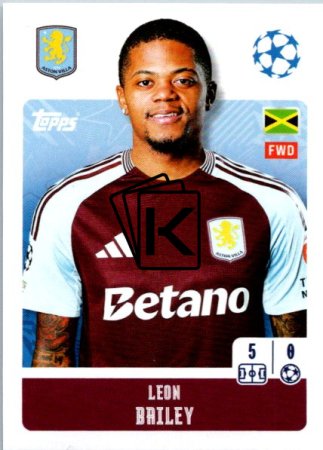 2024-25 Topps Champions League 73 Leon Bailey (Aston Villa)
