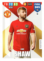 Fotbalová kartička Panini Adrenalyn XL FIFA 365 - 2020 Team Mate 73 Luke Shaw Manchester United