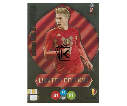 Fotbalová kartička Panini Adrenalynl XL World Cup Russia 2018 Limited Edition Kevin De Bruyne