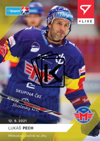 hokejová kartička SportZoo 2021-22 Live L-006 Lukáš Pech Hc Motor Budějovice