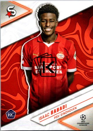 Fotbalová kartička 2023-24 Topps Superstars UEFA Club Competitions 117 Isaac Babadi (PSV Eindhoven) – RC