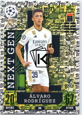 Fotbalová kartička 2023-24 Topps Match Attax UEFA Club Competitions Next Gen 396 Álvaro Rodríguez Real Madrid CF