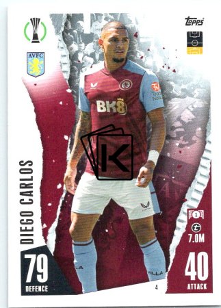 Fotbalová kartička 2023-24 Topps Match Attax UEFA Club Competitions 4 Diego Carlos Aston Villa