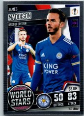 fotbalová kartička 2020-21 Topps Match Attax 101 Champions League World Star 166 James Maddison Leicester City