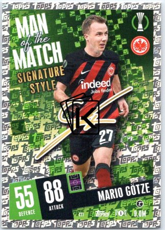 Fotbalová kartička 2023-24 Topps Match Attax UEFA Club Competitions  Man of the Match Signature Style 411 Mario Götze Eintracht Frankfurt