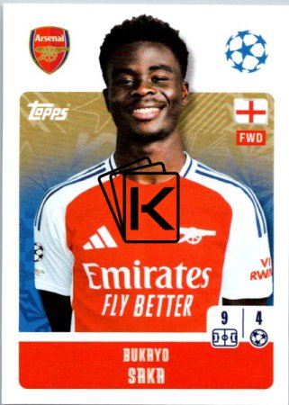 2024-25 Topps Champions League 49  Bukayo Saka (Arsenal)