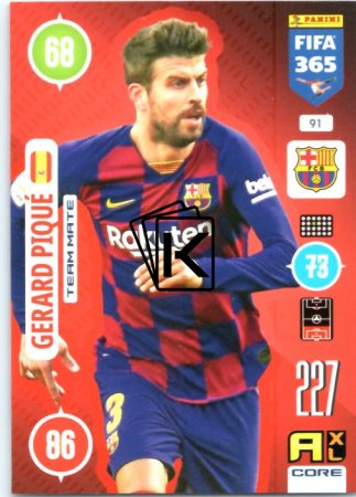 fotbalová karta Panini Adrenalyn XL FIFA 365 2021 Team Mate 91 Gerard Pique FC Barcelona