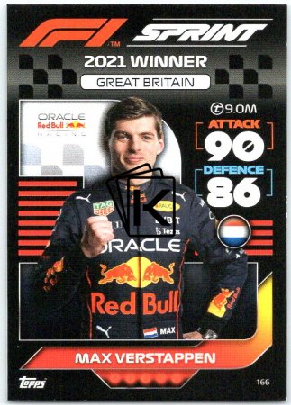 2022 Topps Formule 1Turbo Attax F1 Sprint Race Winners 166 Max Verstappen (Red Bull Racing)