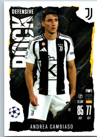 Fotbalová kartička 2024-25 Topps Match Attax EXTRA UEFA Club Competitions Defensive Rock 97 Andrea Cambiaso (Juventus)