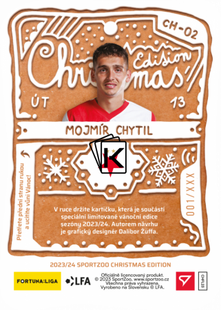 fotbalová kartička 2023-SportZoo Fortuna Liga Christmas Edition CH-02 Mojmír Chytil SK Slavia Praha