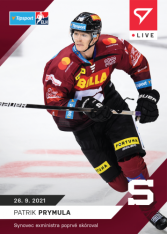hokejová kartička SportZoo 2021-22 Live L-016 Patrik Prymula HC Sparta Praha