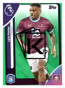 fotbalová kartička 2025-26 Topps  Premier League 318 Lyle Foster (Burnley)-PARALLEL Green