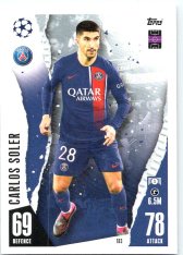 Fotbalová kartička 2023-24 Topps Match Attax UEFA Club Competitions 183 Carlos Soler Paris Saint-Germain