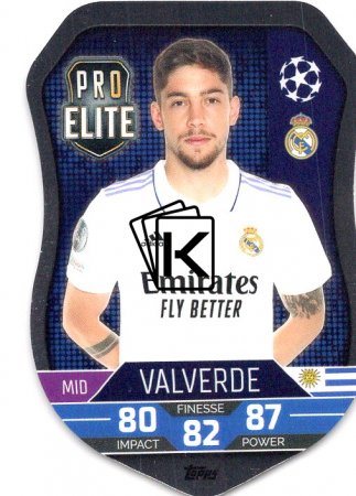 Fotbalová kartička 2022-23 Topps Match Attax UCL Pro Elite Shield SH4 Federico Valverde Real Madrid CF