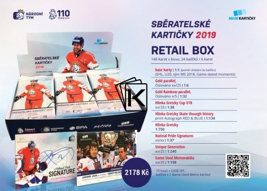 Box hokejových karet  Czech Ice Hockey Team New Era 2019 Retail