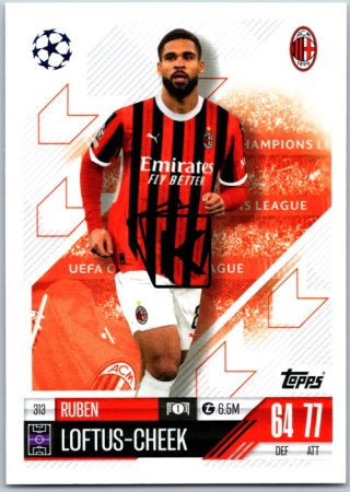 fotbalová kartička 2024-25 Topps Match Attax UEFA Club Competitions 313 Ruben Loftus Cheek (AC Milan)