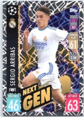 fotbalová kartička 2021-22 Topps Match Attax UEFA Champions Next Gen 239 Sergio Arribas Real Madrid CF