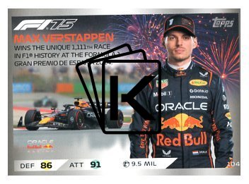 2025 Topps Turbo Attax F1 Oracle Red Bull Racing Epic Moments  104 Max Verstappen