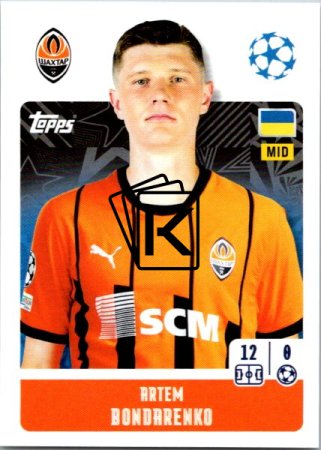 2024-25 Topps Champions League 205 Artem Bondarenko (FC Shakhtar Donetsk)