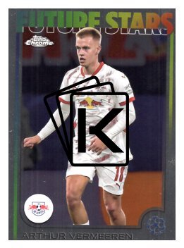 fotbalová kartička 2024-25 Topps Chrome 135 Arthur Vermeeren, RB Leipzig – Future Stars