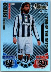 Fotbalová kartička 2024-25 Topps Match Attax EXTRA UEFA Club Competitions Topps Heritage - Man of the Match 295 Andrea Pirlo (Juventus)