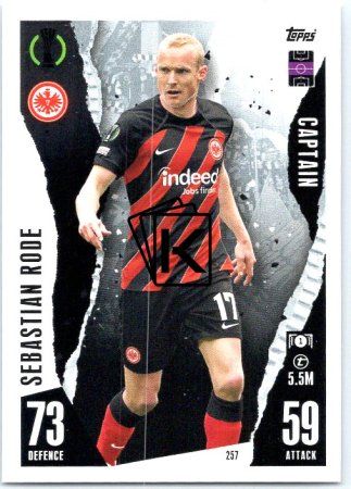 Fotbalová kartička 2023-24 Topps Match Attax UEFA Club Competitions 257 Sebastian Rode Eintracht Frankfurt