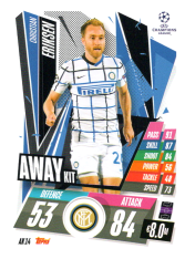 fotbalová kartička 2020-21 Topps Match Attax Champions League Extra Away Kit AK14 Christian Eriksen Inter Milan