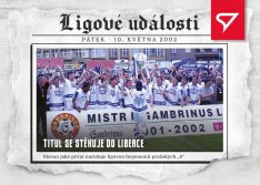 fotbalová kartička 2023 Sportzoo Dekády Ligové události LU-009 TITUL SE STĚHUJE DO LIBERCE