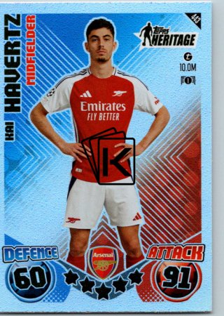 fotbalová kartička 2024-25 Topps Match Attax UEFA Club Competitions Topps Heritage 443 Kai Havertz (Arsenal)