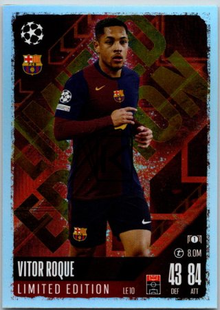fotbalová kartička 2024-25 Topps Match Attax UEFA Club Competitions Limited Edition LE10 Vitor Roque (FC Barcelona)