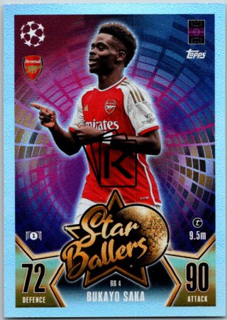 Fotbalová kartička 2023-24 Topps Match Attax UEFA Club Competitions Star Ballers Limited Edition BB 4 Bukayo Saka Arsenal FC