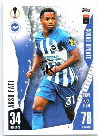 2023-24 Topps Match Attax EXTRA UEFA Club Competition Squad Update 7 Ansu Fati (Brighton and Hove Albion)