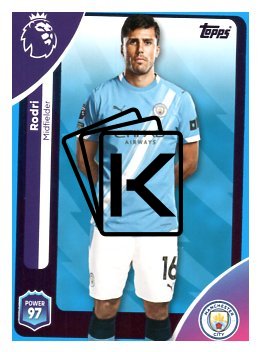 fotbalová kartička 2025-26 Topps  Premier League 188 Rodri  (Manchester City)-PARALLEL Blue