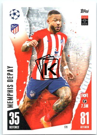 Fotbalová kartička 2023-24 Topps Match Attax UEFA Club Competitions 170 Memphis Depay Atlético de Madrid