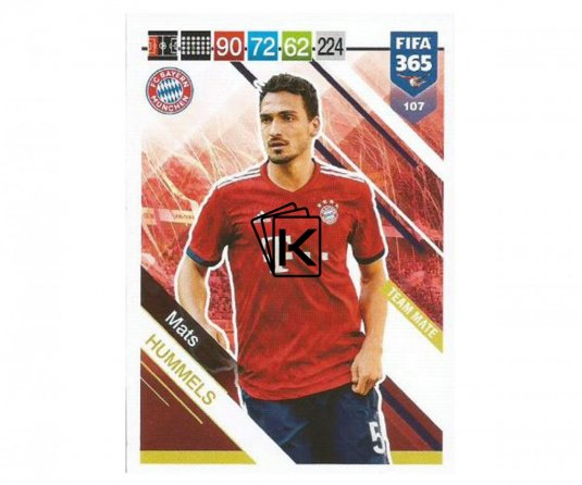 Fotbalová kartička Panini FIFA 365 – 2019 Team Mate 107 Mats Hummels FC Bayern Munchen