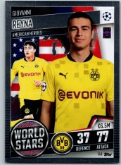 fotbalová kartička 2020-21 Topps Match Attax 101 Champions League World Star 144 Giovanni Reyna Borussia Dortmund