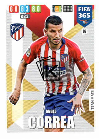 Fotbalová kartička Panini Adrenalyn XL FIFA 365 - 2020 Team Mate 97 Angel Correa  Atletico de Madrid