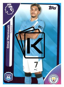 fotbalová kartička 2025-26 Topps  Premier League 194 Omar Marmoush (Manchester City)-PARALLEL Blue