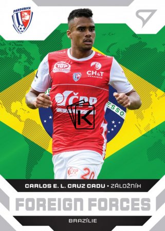 fotbalová kartička 2021-22 SportZoo Fortuna Liga Foreign Forces FF2 Carlos E. L. Cruz Cadu FK Pardubice